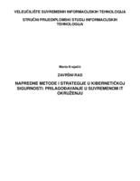 prikaz prve stranice dokumenta Napredne metode i strategije u kibernetičkoj sigurnosti: Prilagođavanje u suvremenom IT okruženju