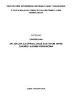 prikaz prve stranice dokumenta Aplikacija za upravljanje sustavom javne garaže i njenim korisnicima 